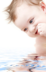 Image showing happy blue-eyed baby boy