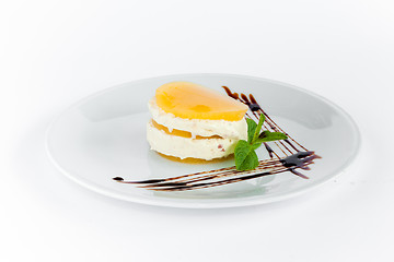 Image showing The dessert or cake over a white background.