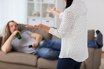 Image showing couple having argument at home