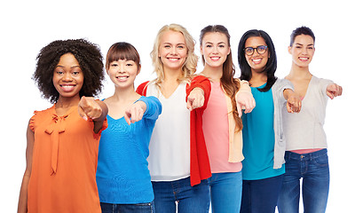 Image showing international group of happy smiling women