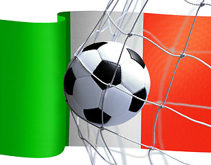 Image showing soccer ball on Italian flag