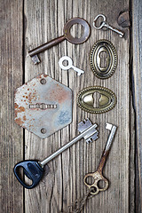 Image showing ancient keys and keyholes
