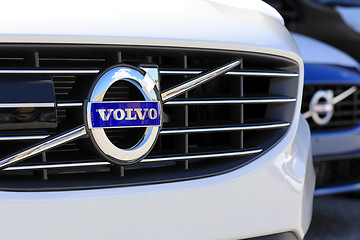 Image showing Sign Volvo on the Grille of a New Car