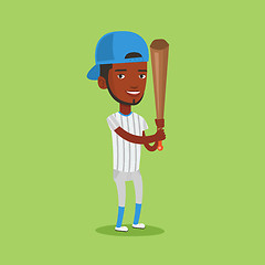 Image showing Baseball player with bat vector illustration.