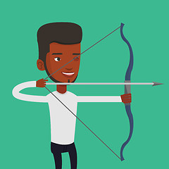 Image showing Archer training with the bow vector illustration.