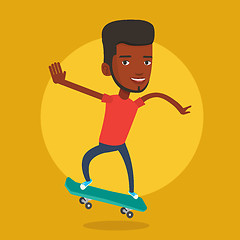 Image showing Man riding skateboard vector illustration.