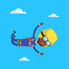 Image showing Parachutist jumping with parachute.