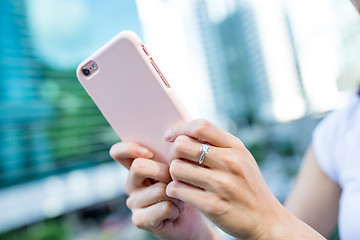 Image showing Woman using mobile phone