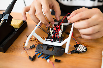 Image showing Building of flying drone
