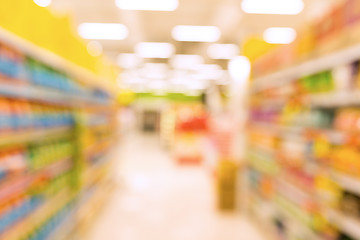 Image showing Supermarket Shelves Blurred Background