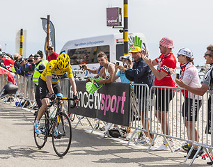 Image showing Yellow Jersey on Mont Ventoux - Tour de France 2013