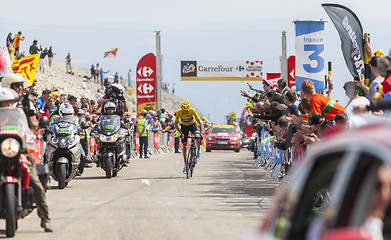 Image showing Yellow Jersey on Mont Ventoux - Tour de France 2013