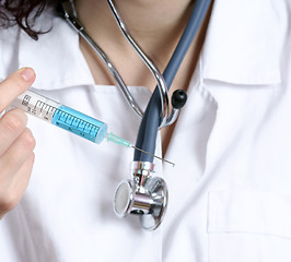 Image showing Portrait of a young doctor with stethoscope.