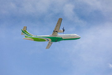 Image showing ARECIFE, SPAIN - APRIL, 16 2017: ATR 72 of Binter with the regis