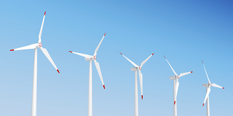 Image showing Group of wind turbines