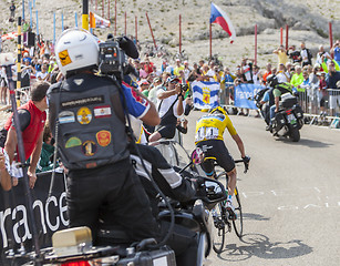 Image showing Yellow Jersey on Mont Ventoux - Tour de France 2013