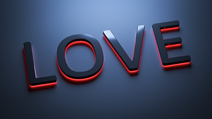 Image showing the word love in neon lights