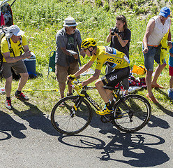 Image showing Cristopher Froome in Yellow Jersey - Tour de France 2016