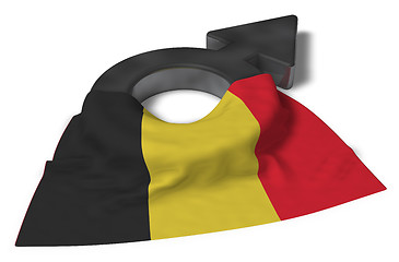 Image showing mars symbol and flag of belgium - 3d rendering