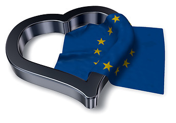 Image showing  flag of the european union and heart symbol - 3d rendering