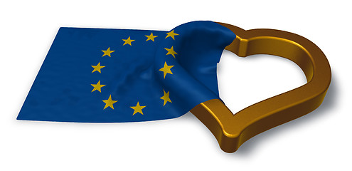 Image showing  flag of the european union and heart symbol - 3d rendering