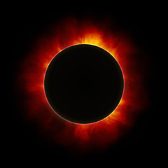 Image showing the beginning of a solar eclipse