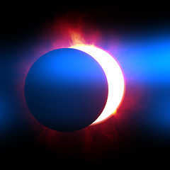 Image showing the beginning of a solar eclipse