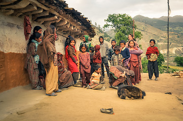 Image showing Curious children in Nepal