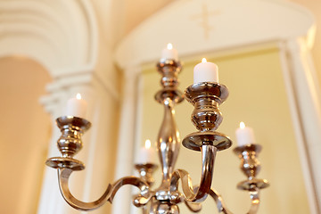 Image showing candles burning in orthodox church