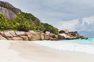 Image showing island beach in indian ocean on seychelles