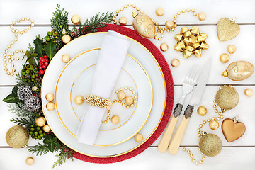 Image showing Christmas Dinner Place Setting