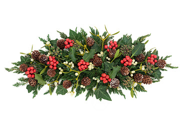 Image showing Holly and Winter Greenery 