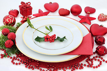 Image showing Christmas Dinner Table Setting