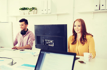 Image showing creative team with computers working at office