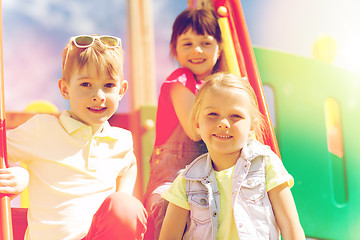 Image showing group of happy kids on children playground