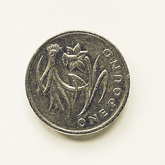 Image showing Vintage UK 1 Pound coin