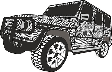 Image showing Zebra Offroad car