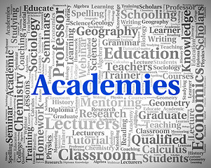 Image showing Academies Word Shows Military Academy And College