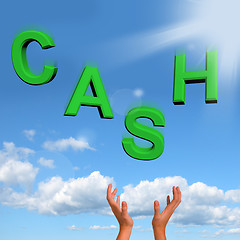 Image showing Catching Cash Letters As Symbol For Currency And Finance