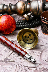 Image showing oriental hookah with orange taste