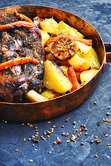 Image showing Roast lamb in the pan