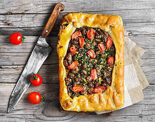 Image showing meat pie with mushroom