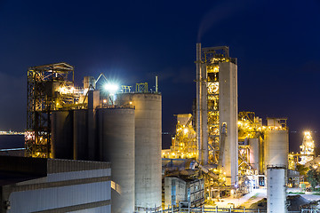 Image showing Cement plant at ngiht