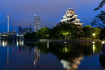 Image showing Hiroshima castle at night
