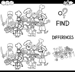 Image showing differences with cooks coloring page