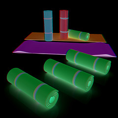 Image showing karemats. 3D illustration. Anaglyph. View with red/cyan glasses 