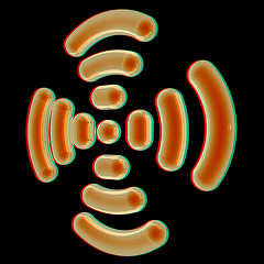 Image showing Radio Frequency Identification symbol. 3d illustration. Anaglyph