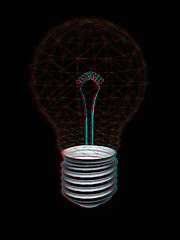 Image showing lamp. 3D illustration. Anaglyph. View with red/cyan glasses to s