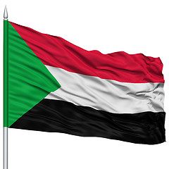 Image showing Sudan Flag on Flagpole
