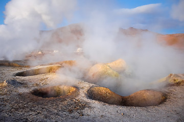 Image showing Sol de manana geothermal field in sud Lipez reserva, Bolivia